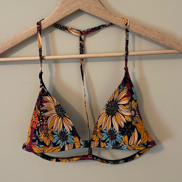 Out From Under Printed Triangle Racerback Bikini Top - Picture 2 of 5